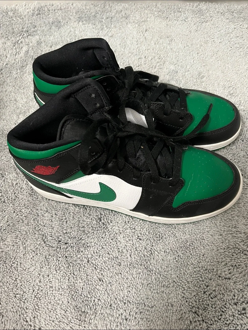 Nike Men's High-Top Sneakers in Green, Black & White